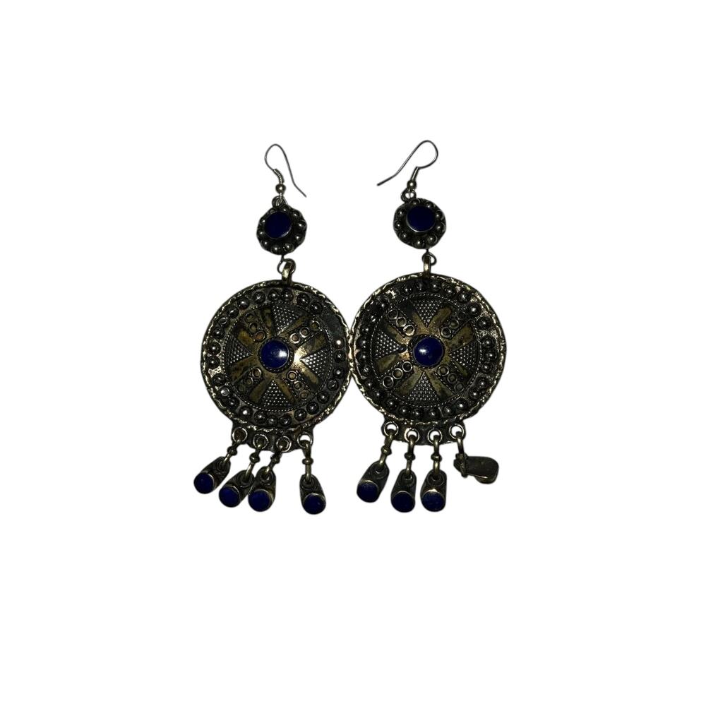 Iris Apfel & Bajalia Moroccan Berber Earrings Ethnic Artisan Statement Jewelry